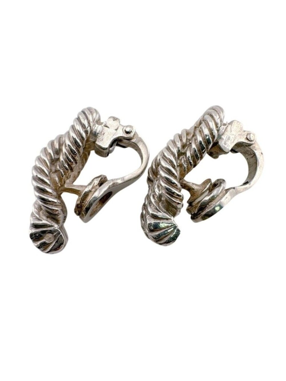 Hermes Audienne Metal Earrings Silver